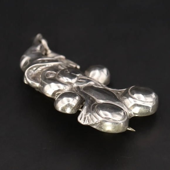 925 Sterling Silver JEZLAINE Teddy Bear Figural Brooch Pin 11.5 grams  Designer - Picture 2 of 7